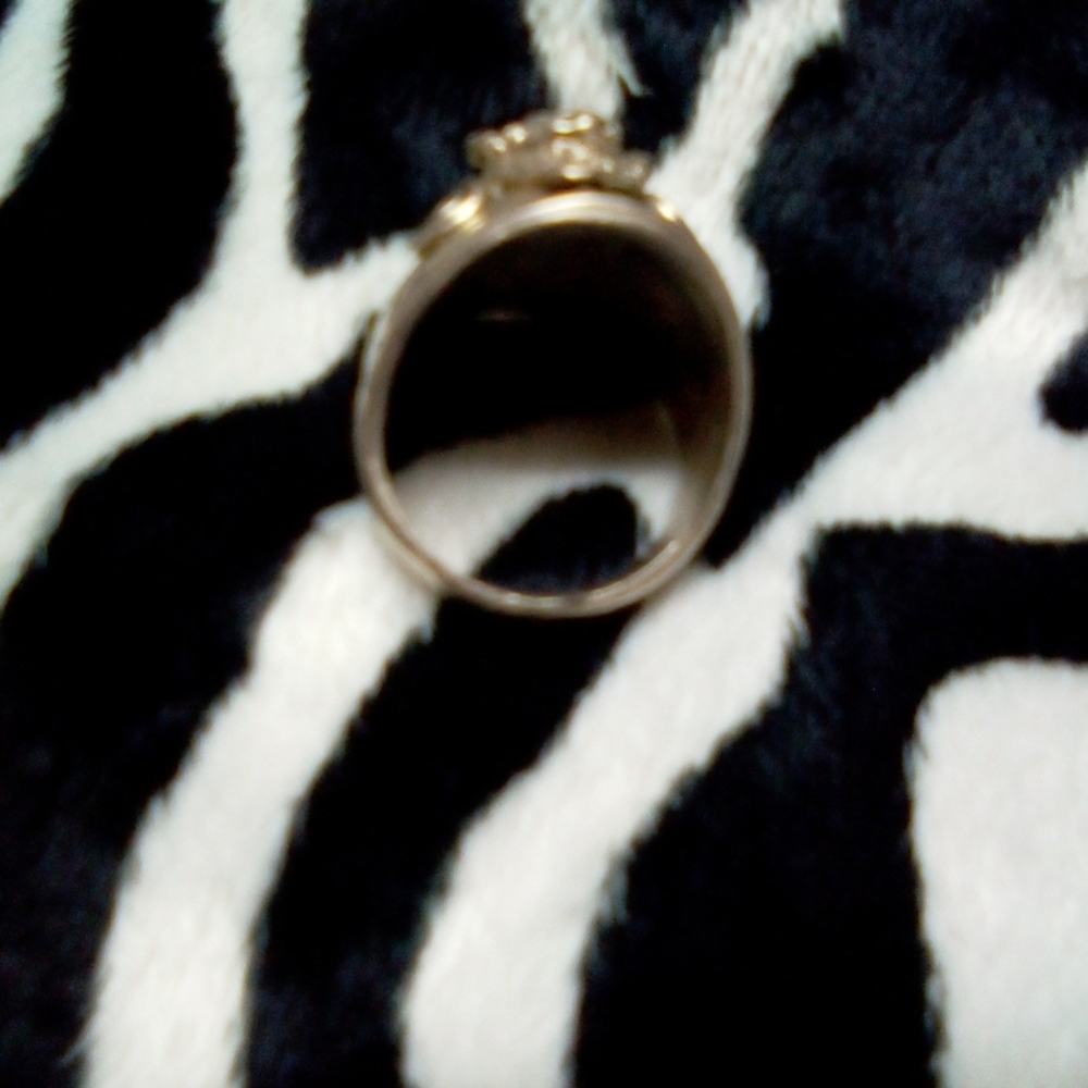 Native American Buffalo Turquoise & Coral Ring - Picture 5 of 5